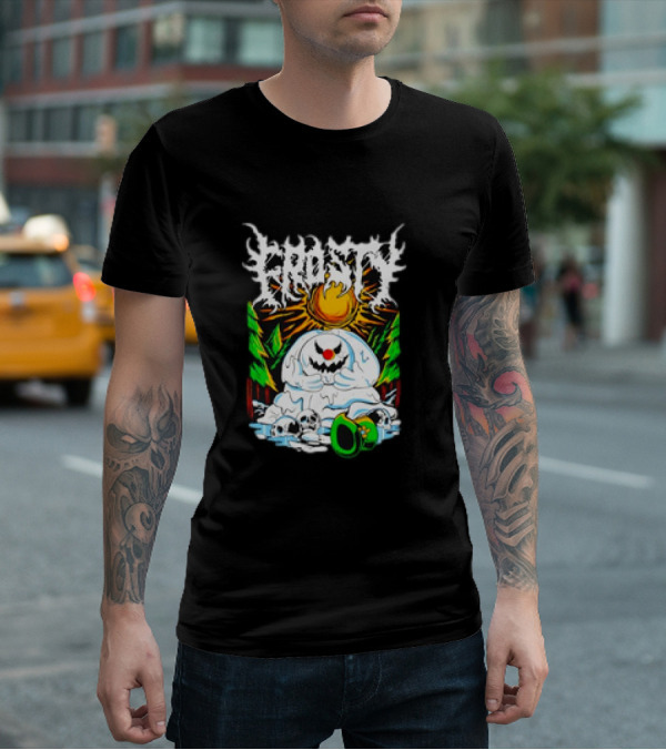 Frosty Melting Under The Sun With Skulls And Pine Trees T-Shirt
