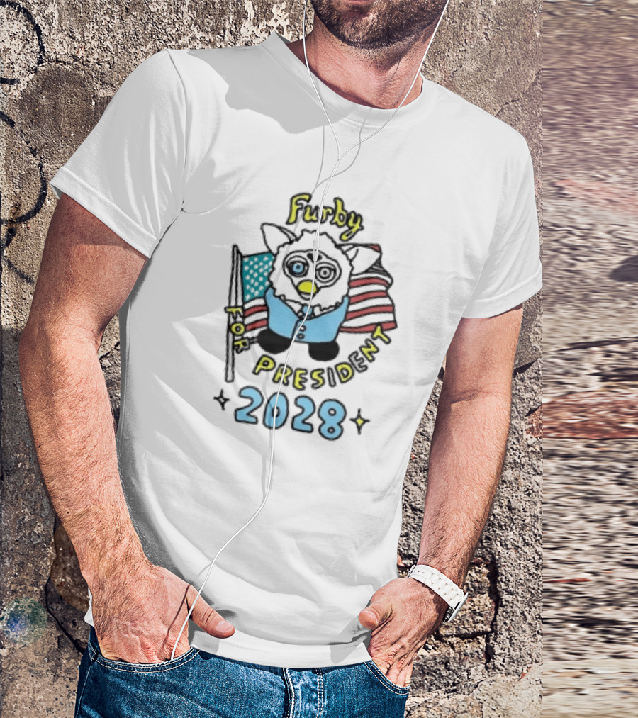 Furby For President 2028 American Flag Campaign T-Shirt