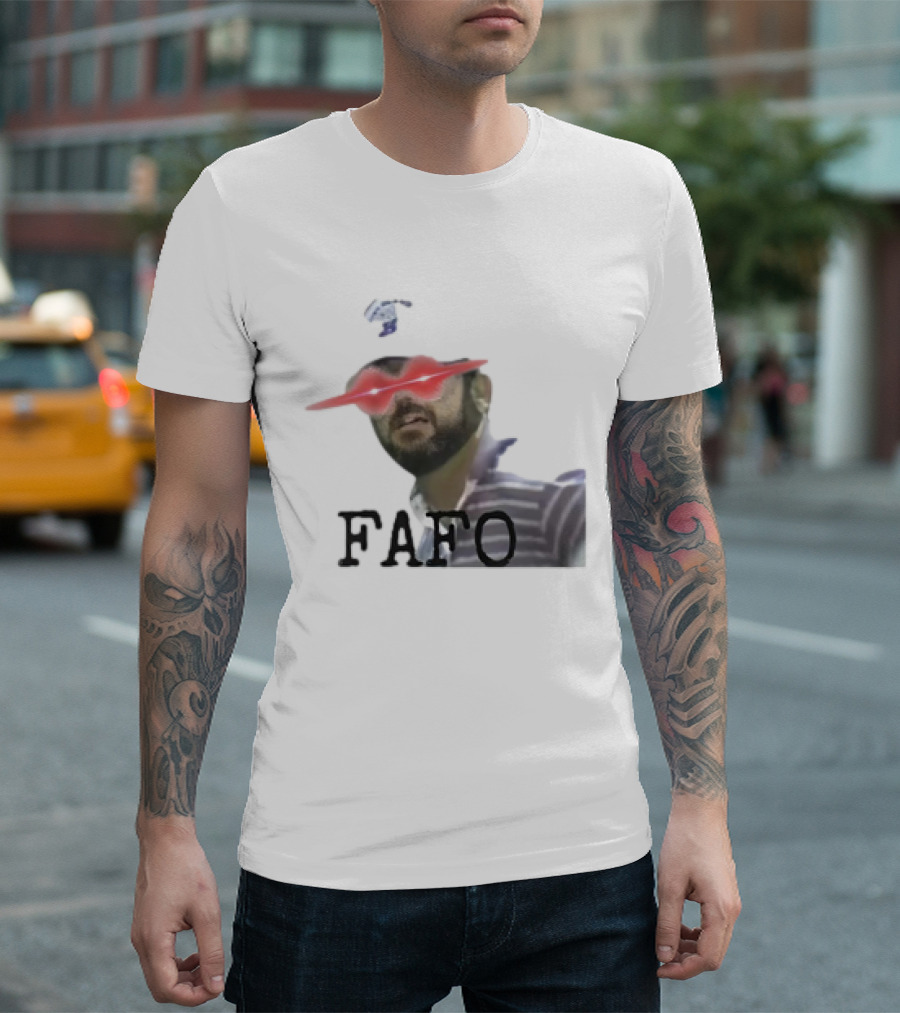 Gary Plauche FAFO PWYD Red Laser Eyes T-Shirt