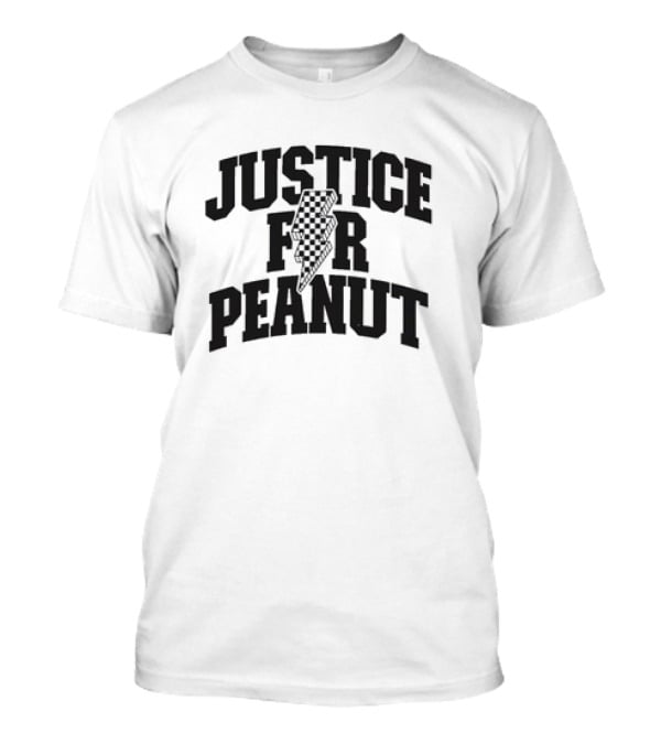 Justice For Peanut Animals Protection Movement With Checkered Bolt T-Shirt