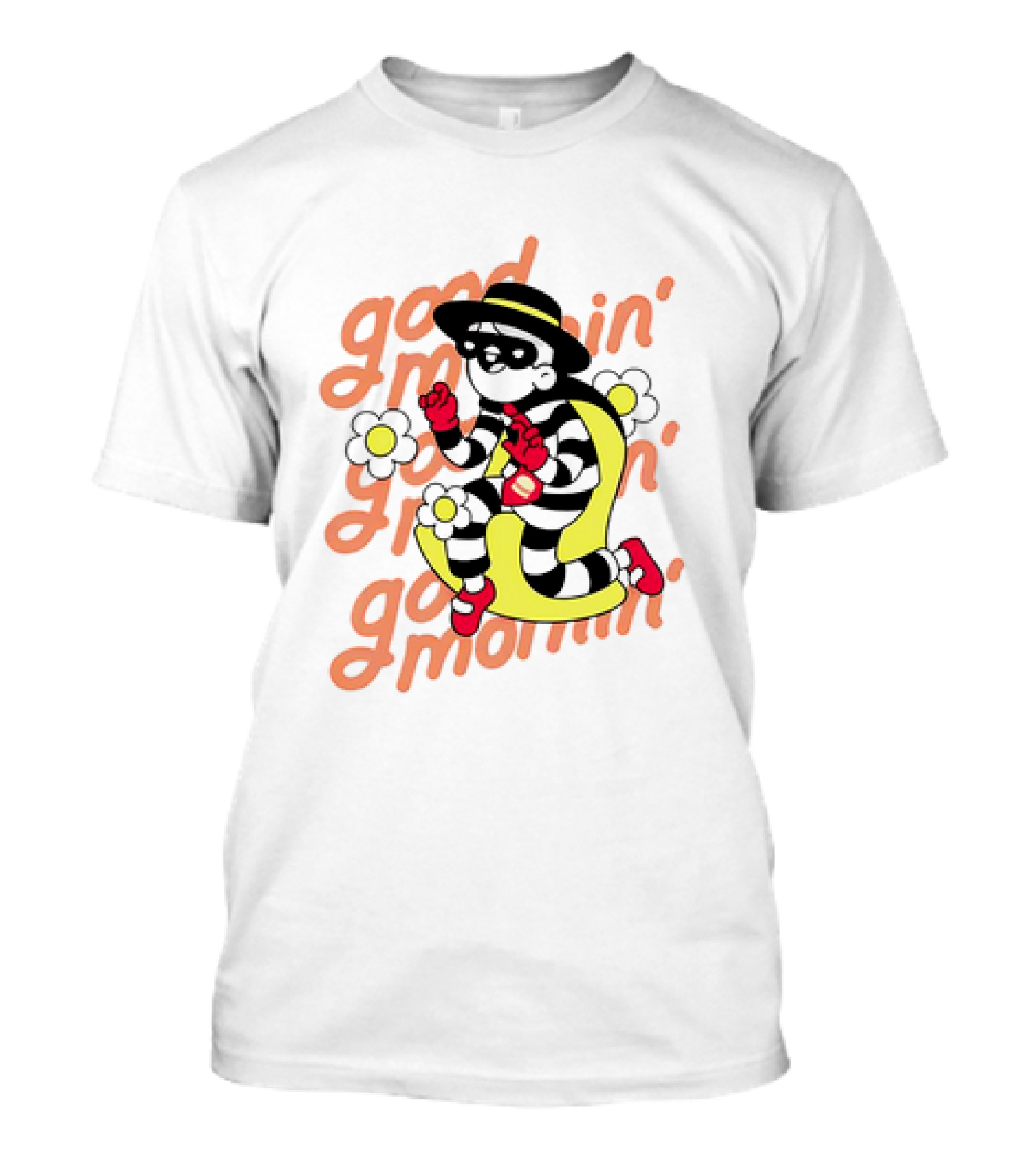 Good Mornin' Hamburglar And Doodles Collaboration With McDonald’s Flowers T-Shirt