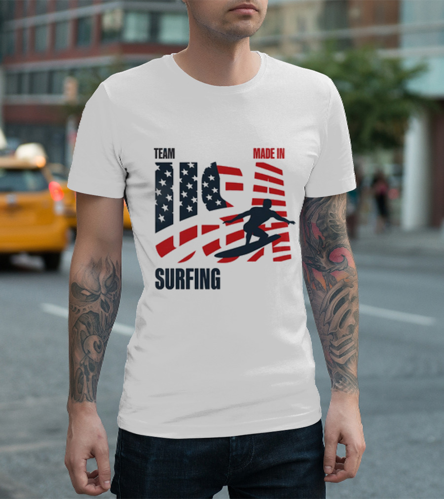 TEAM USA MADE IN USA SURFING Stars and Stripes Surf T-Shirt