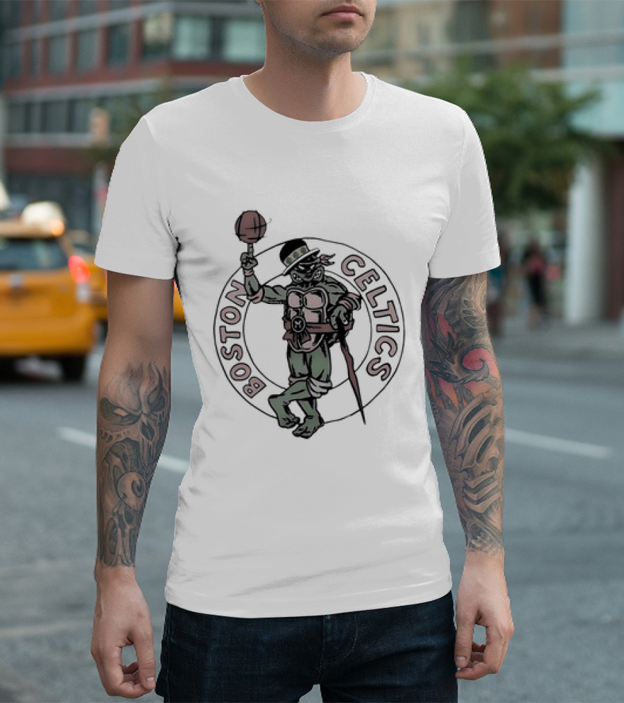Boston Celtics Ninja Turtles Joe Mazzulla Crossover T-Shirt