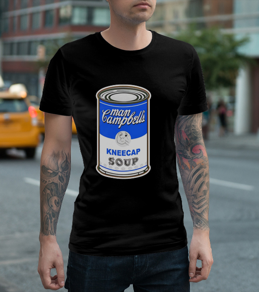 Man Campbell’s Vintage Kneecap Soup Can T-Shirt