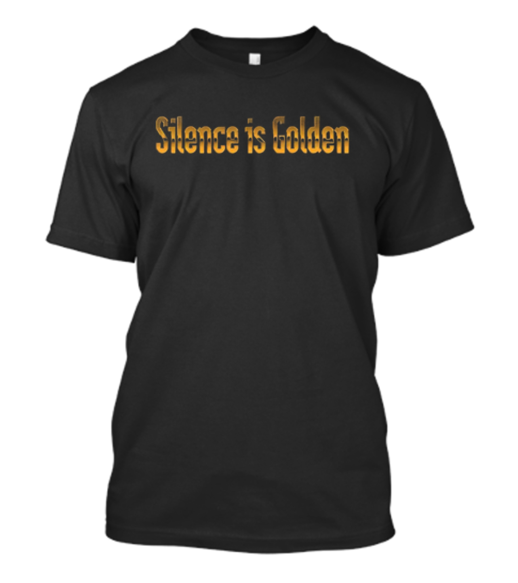 Silence Is Golden Metallic Text T-Shirt