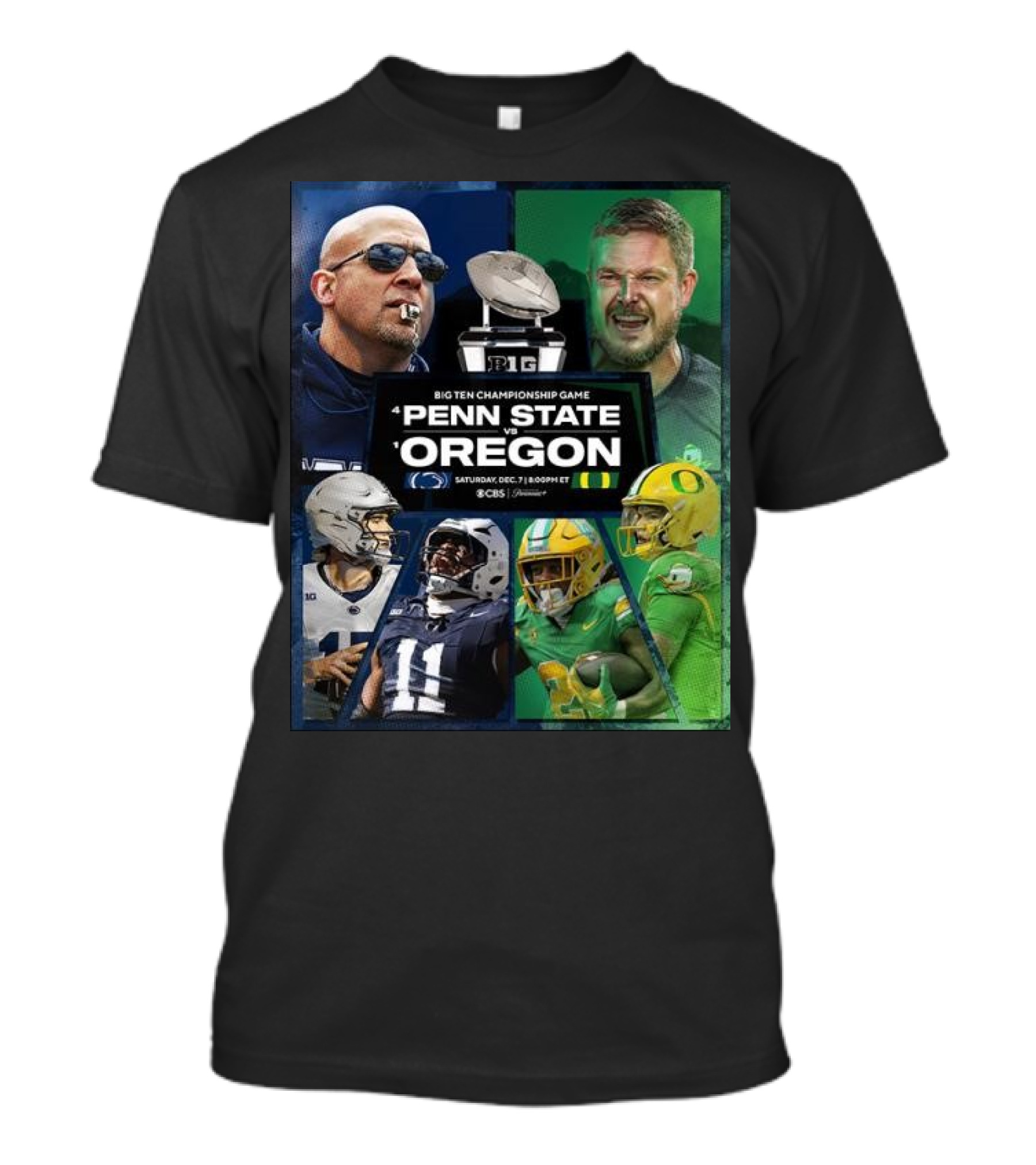 Big Ten Championship Game Penn State Vs Oregon December 7 2024 Ornament Custom Name T-Shirt