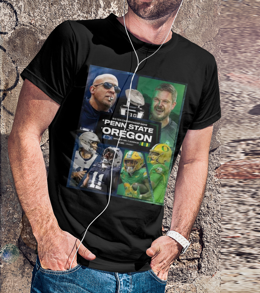 Big Ten Championship Game Penn State Vs Oregon December 7 2024 Ornament Custom Name T-Shirt