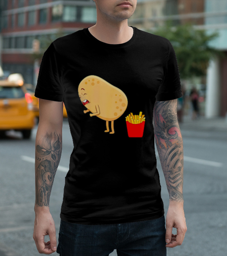 Potato Poops Fries Funny Cartoon T-Shirt