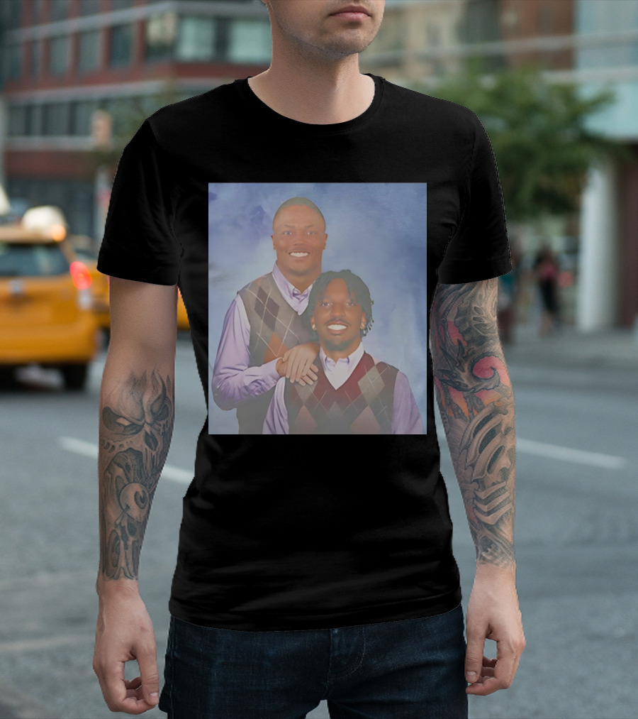 Terry Mclaurin Jayden Daniels Step Brothers Portrait Argyle T-Shirt