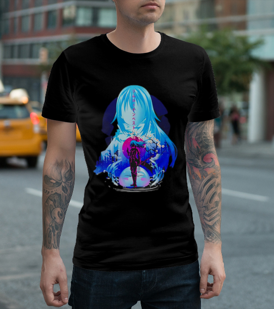 That Time I Got Reincarnated as a Slime Manga Character Silhouette Fantasy Scene T-Shirt