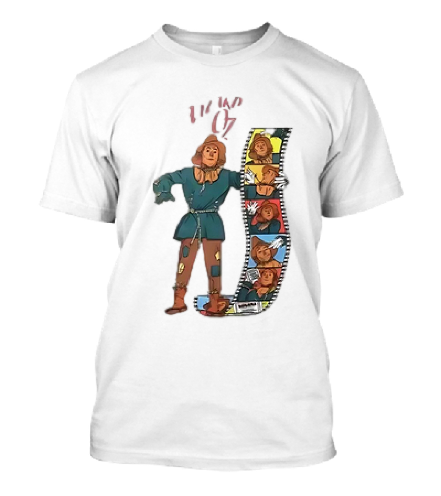 Scarecrow Filmstrip Wizard Of Oz Pop T-Shirt
