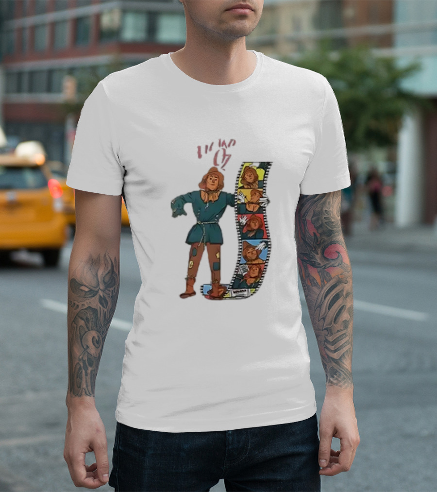 Scarecrow Filmstrip Wizard Of Oz Pop T-Shirt