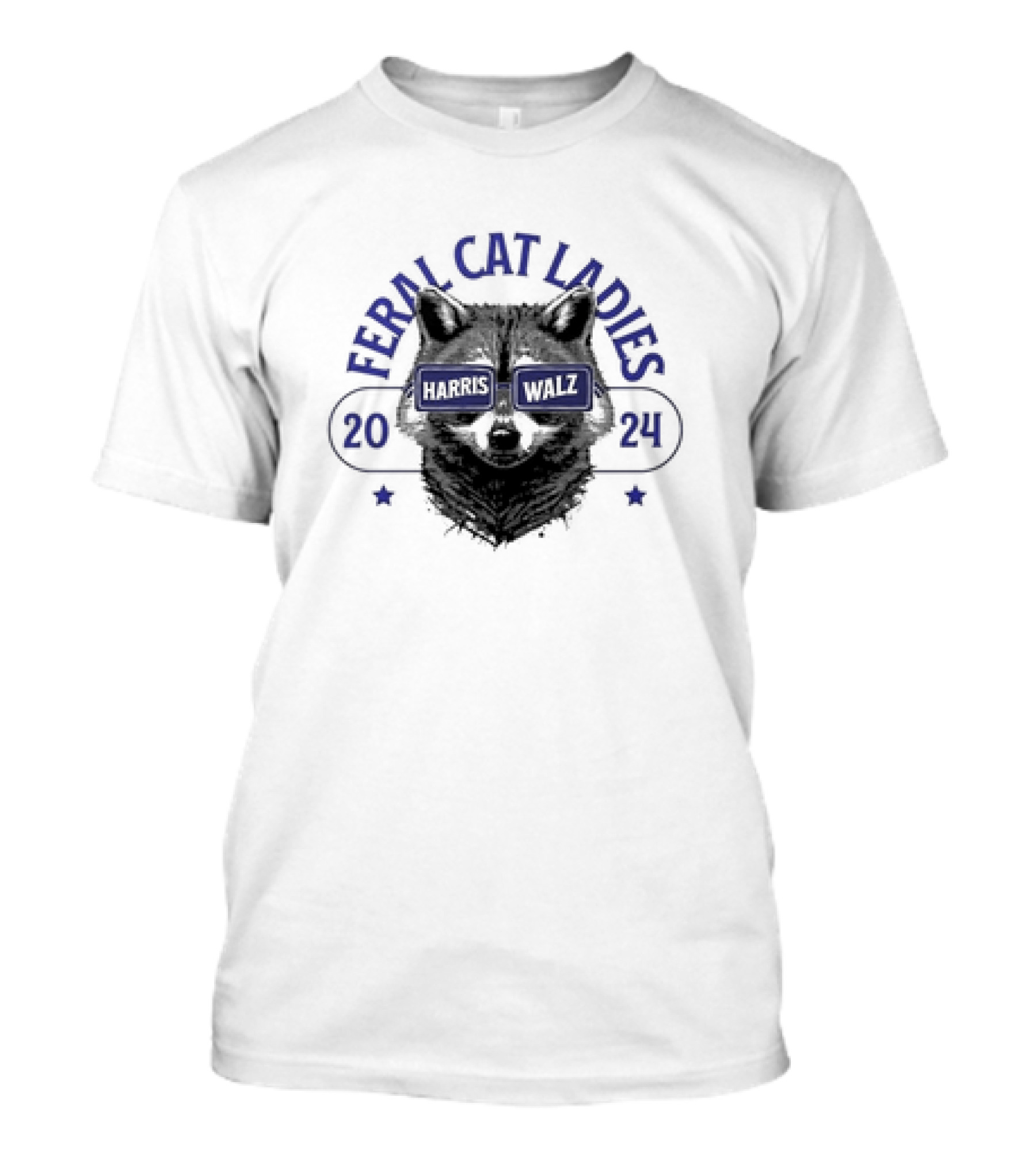 Feral Cat Ladies Harris Walz 2024 Raccoon Sunglasses Vote T-Shirt