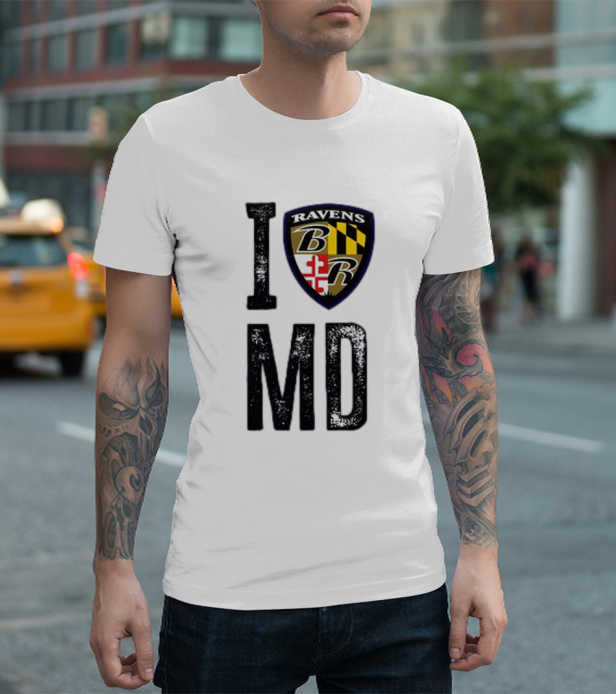 I Ravens Shield MD Baltimore Original T-Shirt
