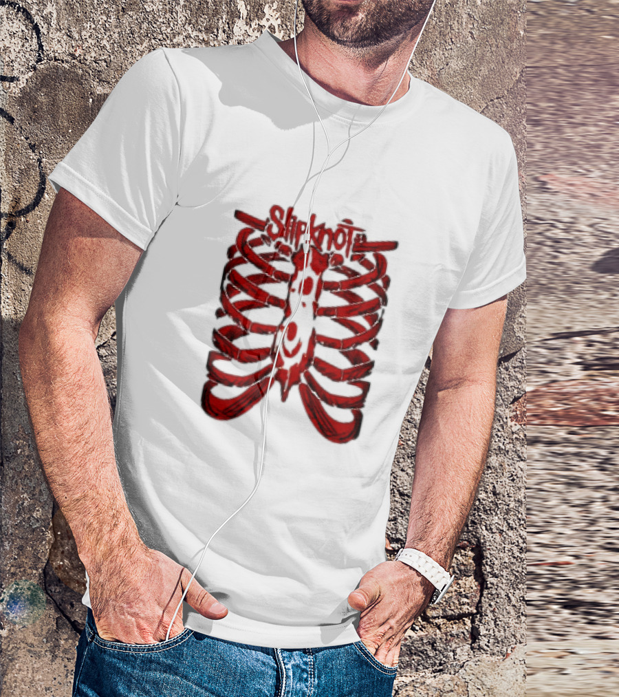 Slipknot Ribcage Skeleton Logo Red T-Shirt