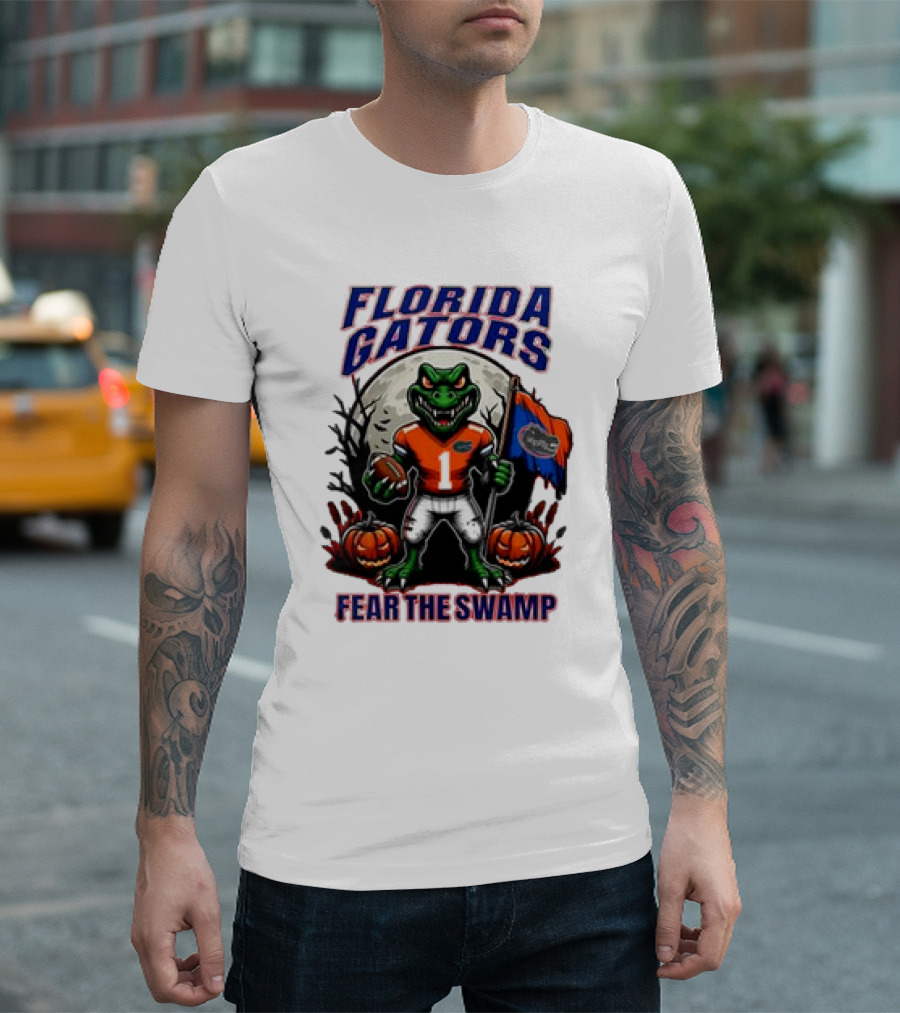 Florida Gators Fear The Swamp Halloween Football Pumpkins T-Shirt