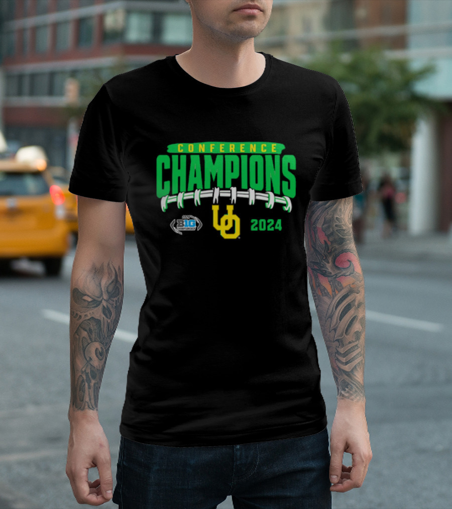 Oregon Ducks 2024 Conference Champions Big Ten Logo Football T-Shirt