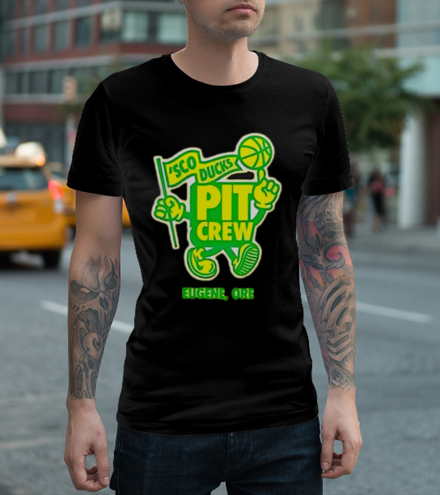Sco Ducks Pit Crew Eugene Ore Oregon Ducks Basketball T-Shirt