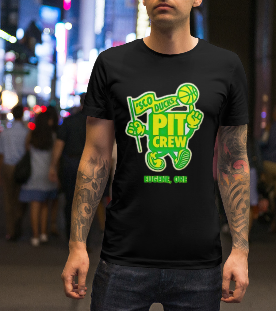Sco Ducks Pit Crew Eugene Ore Oregon Ducks Basketball T-Shirt