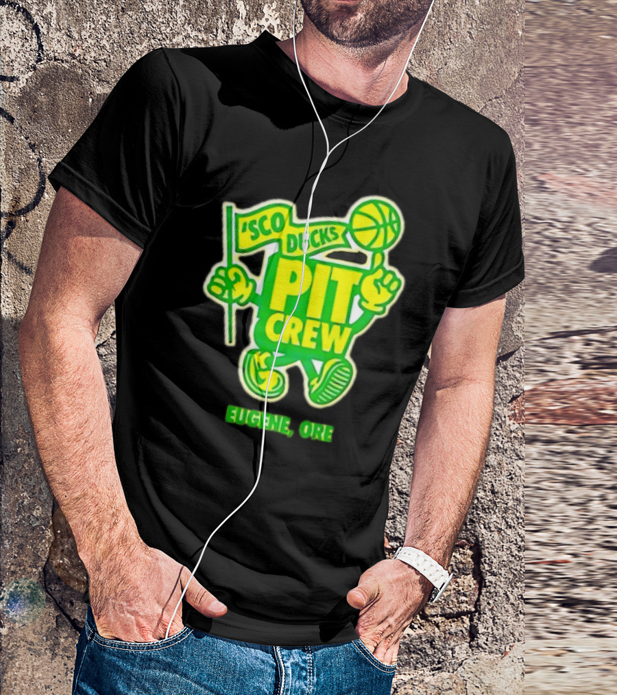 Sco Ducks Pit Crew Eugene Ore Oregon Ducks Basketball T-Shirt