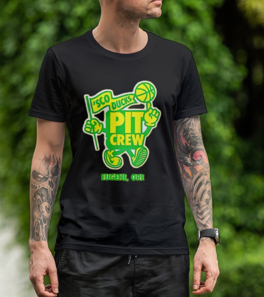 Sco Ducks Pit Crew Eugene Ore Oregon Ducks Basketball T-Shirt