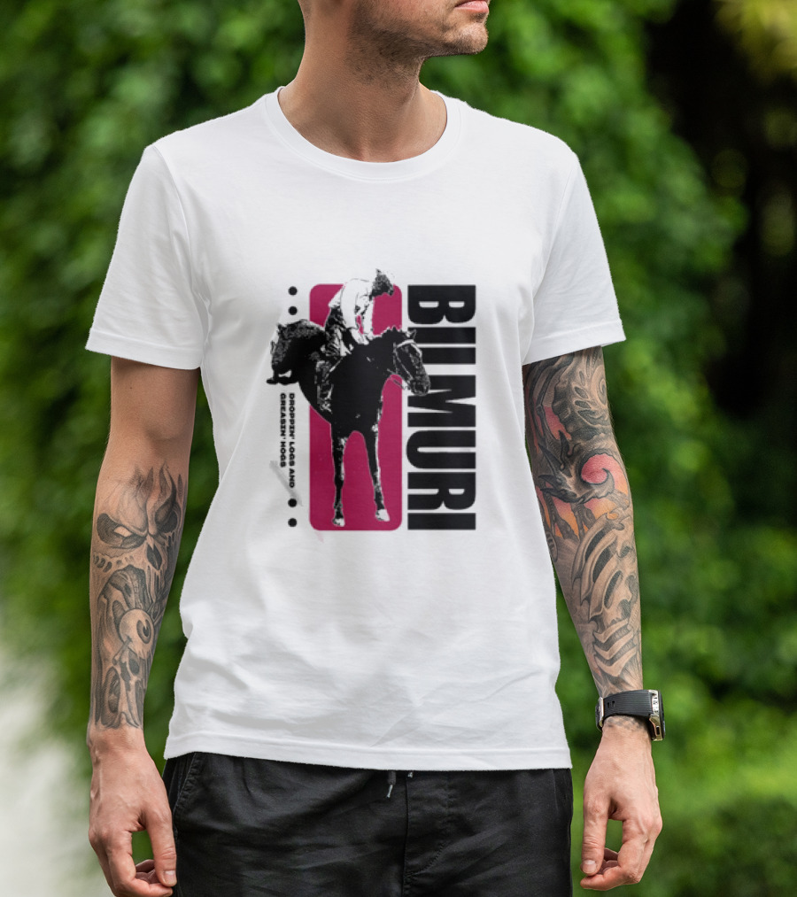 Bilmuri Horse Dropzn Logs And Greasin’ Hogs Riding T-Shirt