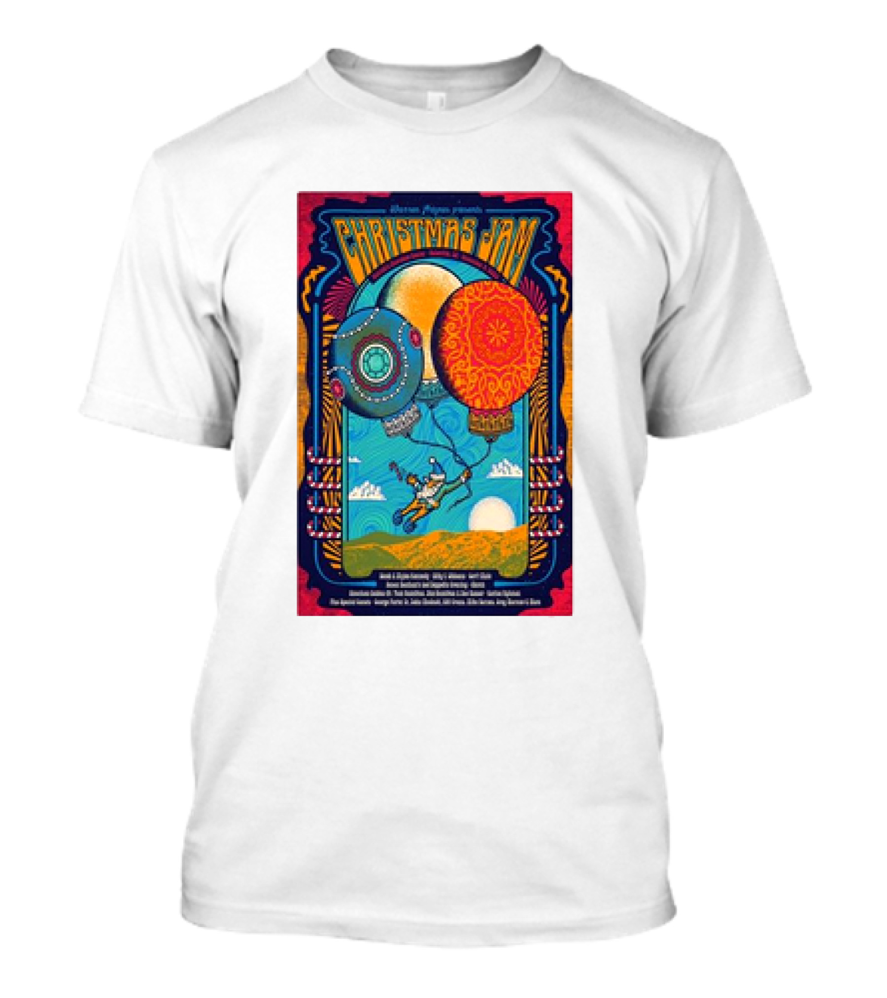 Warren Haynes Presents Christmas Jam Harrah's Cherokee Center Asheville Hot Air Balloons And Guitarist T-Shirt
