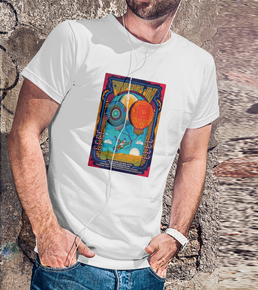 Warren Haynes Presents Christmas Jam Harrah's Cherokee Center Asheville Hot Air Balloons And Guitarist T-Shirt