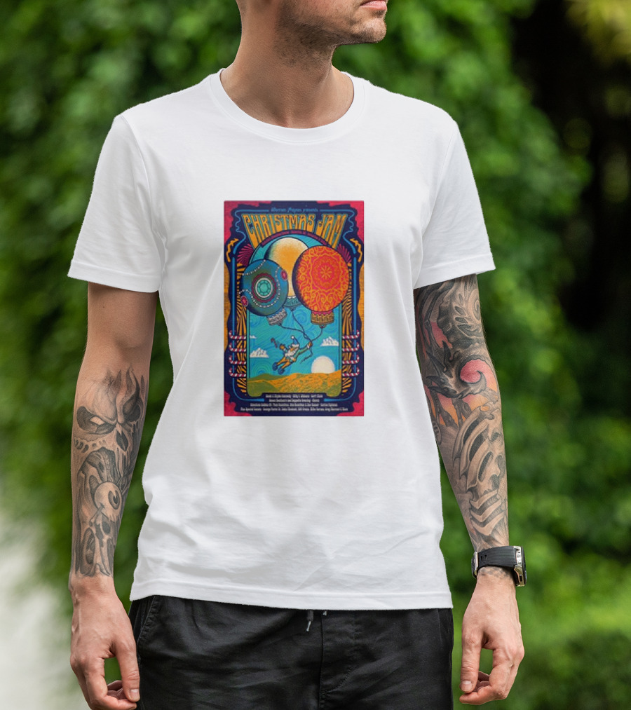 Warren Haynes Presents Christmas Jam Harrah's Cherokee Center Asheville Hot Air Balloons And Guitarist T-Shirt