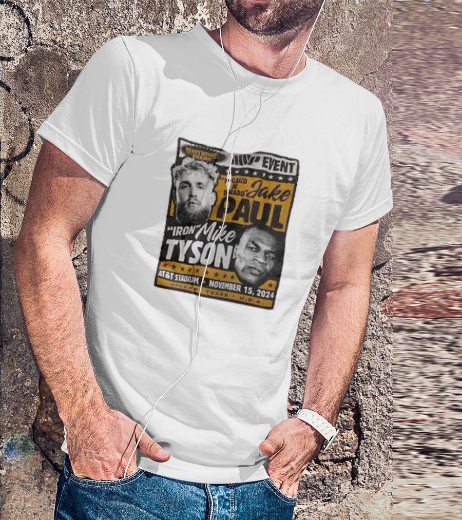 Heavyweight Boxing Event Jake Paul Vs Mike Tyson AT&T Stadium November 15, 2024 Dallas Texas USA T-Shirt