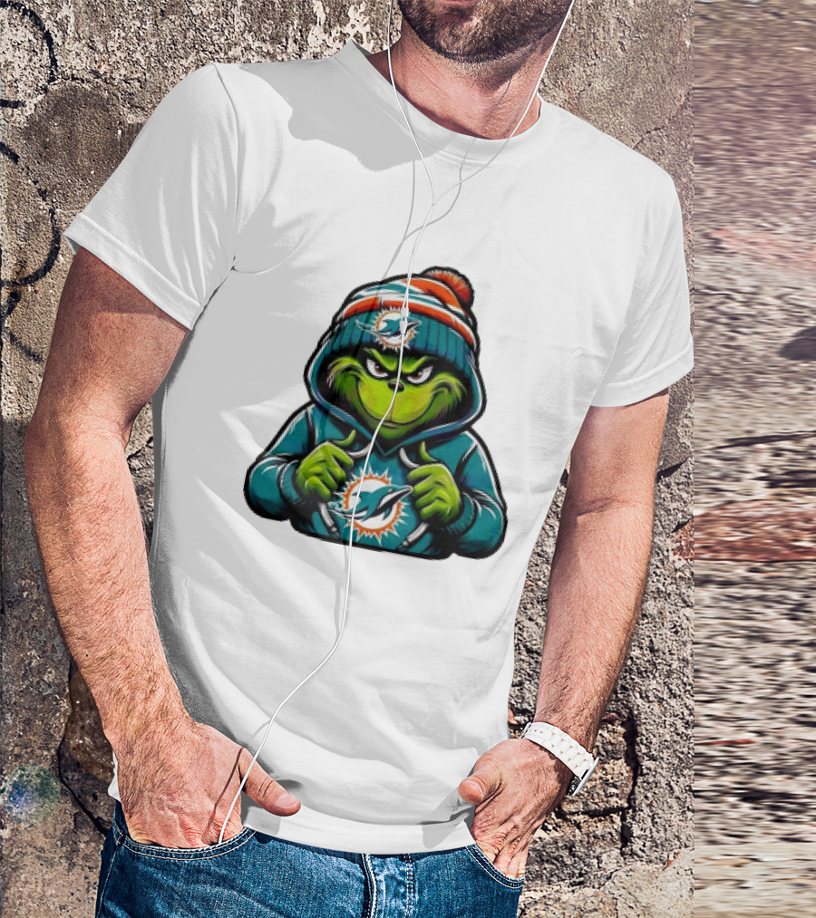 Retro Grinch Miami Dolphins NFL T-Shirt