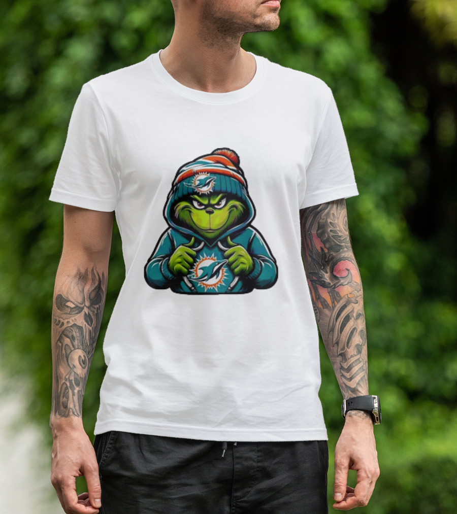 Retro Grinch Miami Dolphins NFL T-Shirt