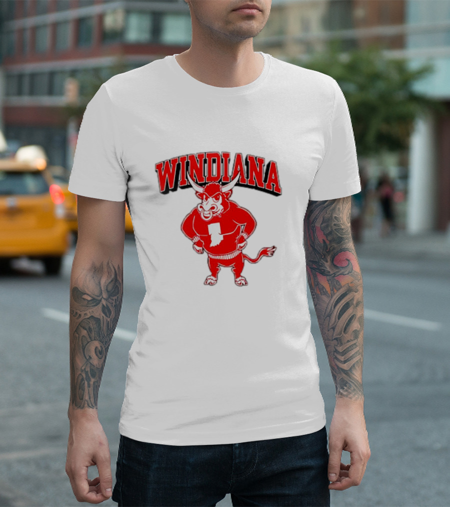Indiana Hoosiers Windiana Indiana State Bull Mascot Vintage T-Shirt