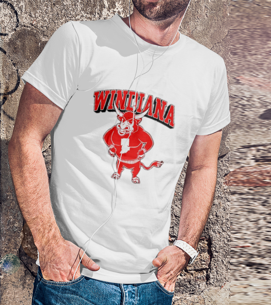 Indiana Hoosiers Windiana Indiana State Bull Mascot Vintage T-Shirt