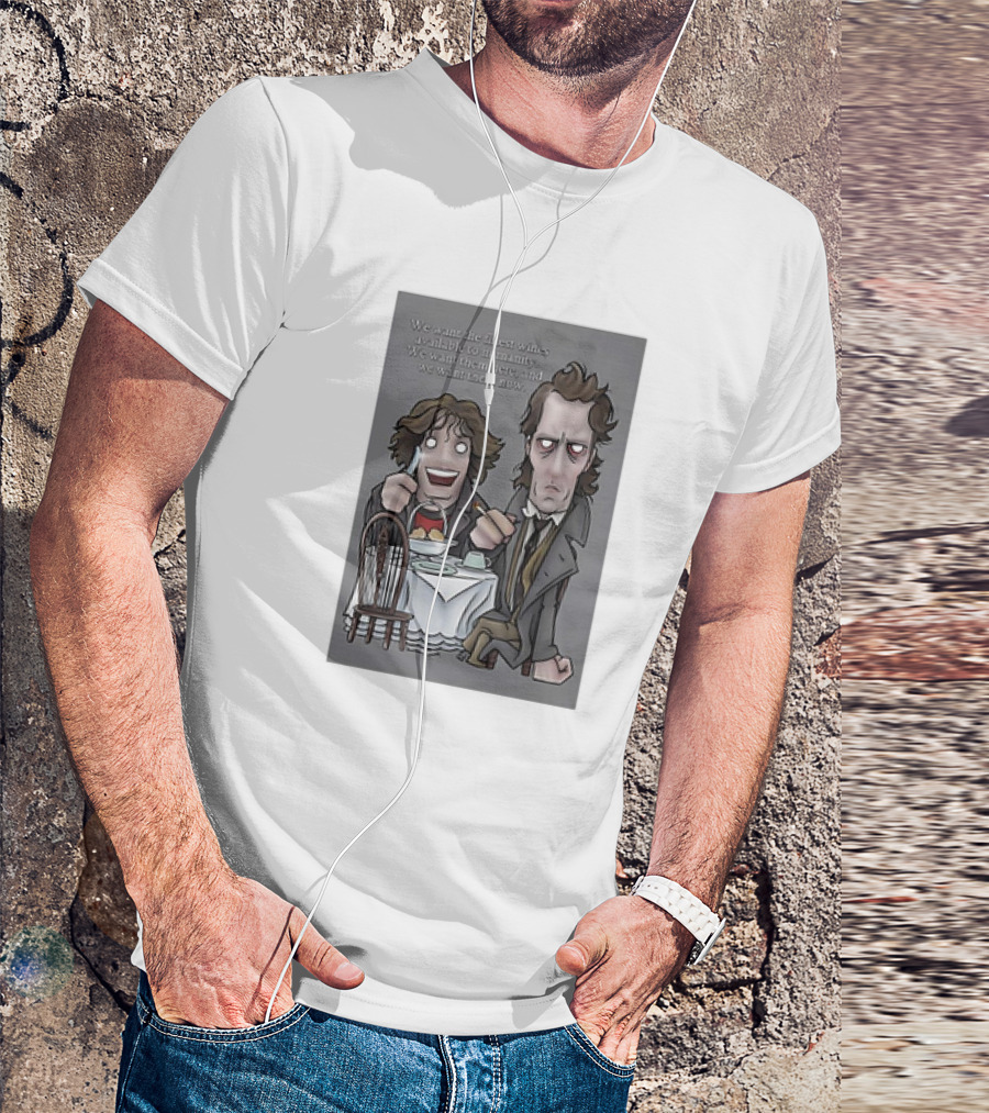 We Want The Finest Wines Available To Humanity Here And Now Withnail And I Cafe Scene T-Shirt