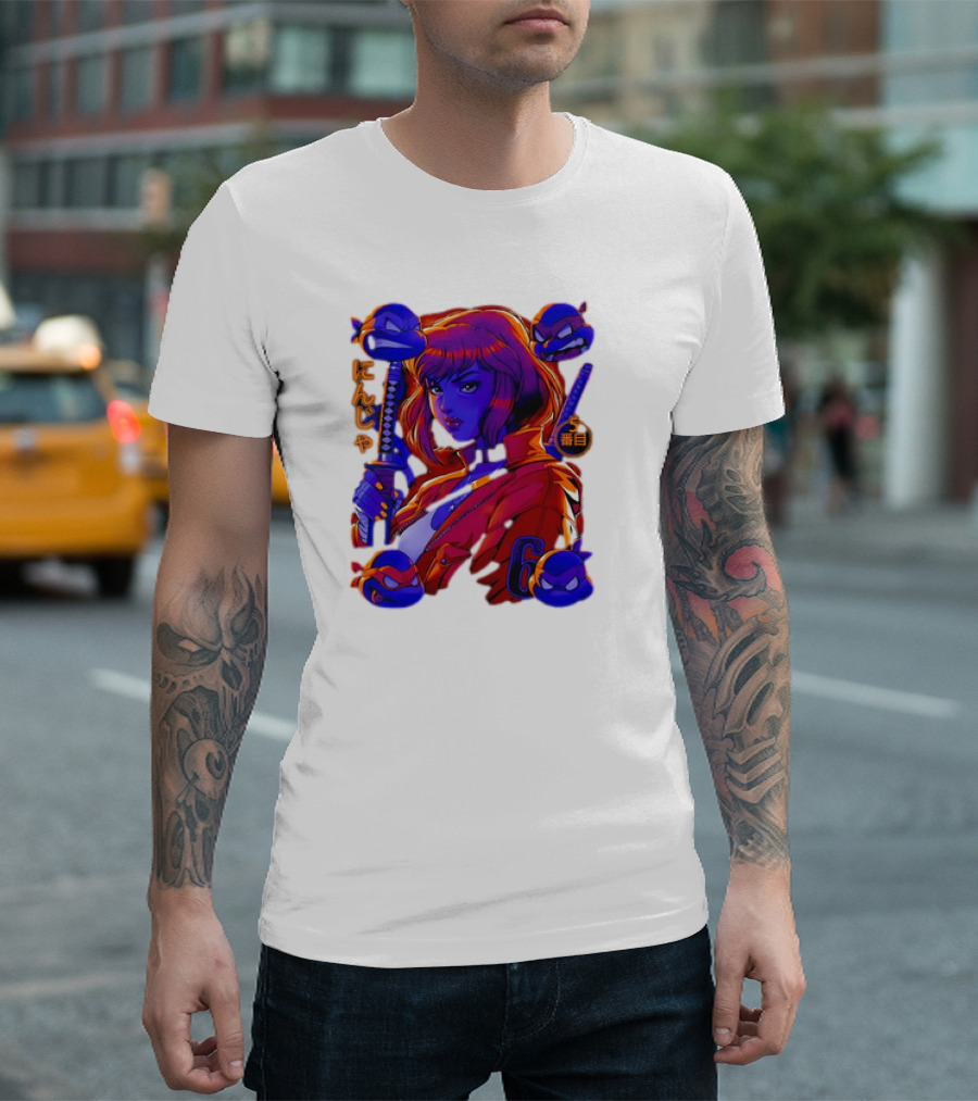 Ninja April O’Neil with Leonardo Raphael Donatello Michelangelo T-Shirt