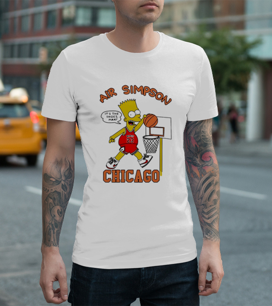 Air Simpson Chicago Basketball Cartoon Michael Jordan T-Shirt