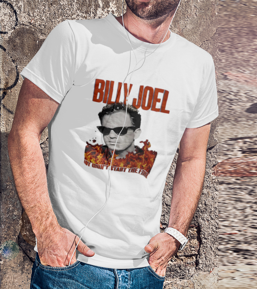 Billy Joel We Didn't Start The Fire Flames And Sunglasses T-Shirt