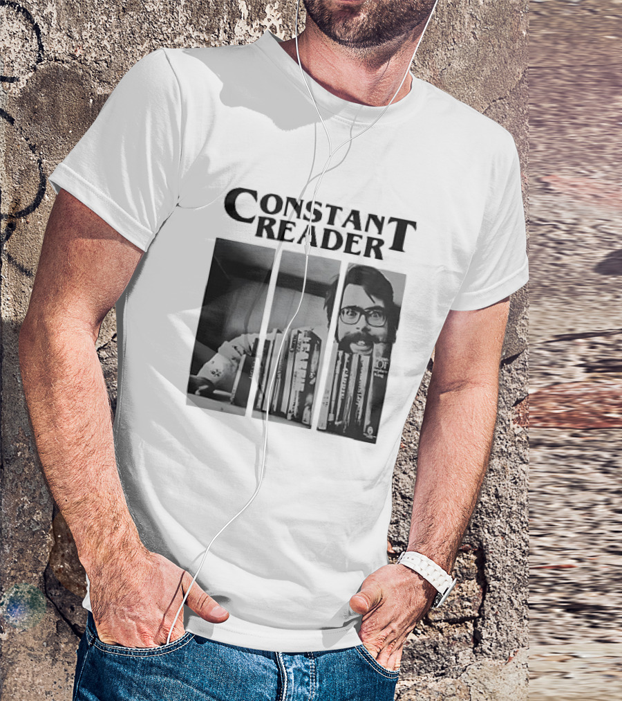 Constant Reader Stephen King Split Image With Books T-Shirt