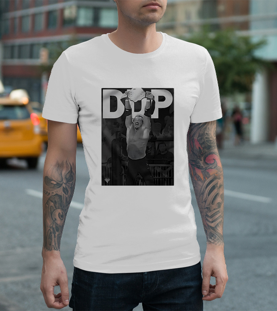 DDP Diamond Dallas Page Holding Championship Belt Celebratory Image T-Shirt