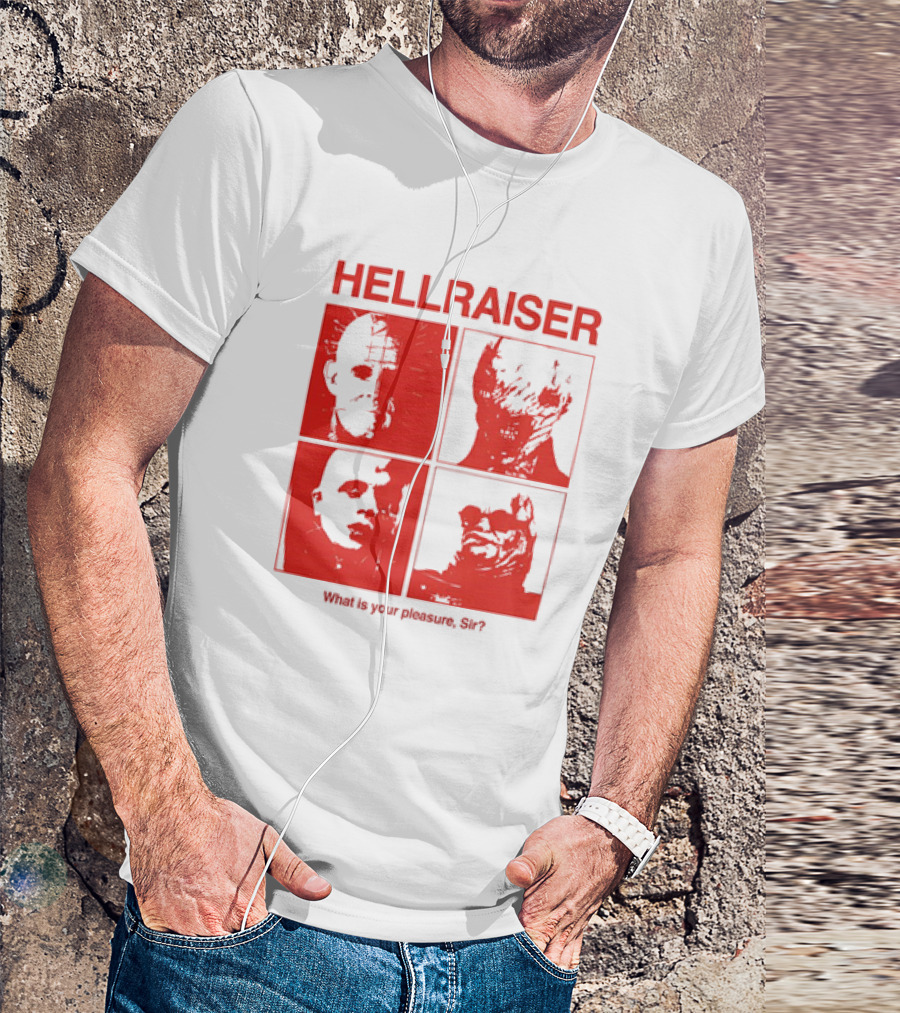 Hellraiser What Is Your Pleasure Sir Iconic Horror Faces Red T-Shirt