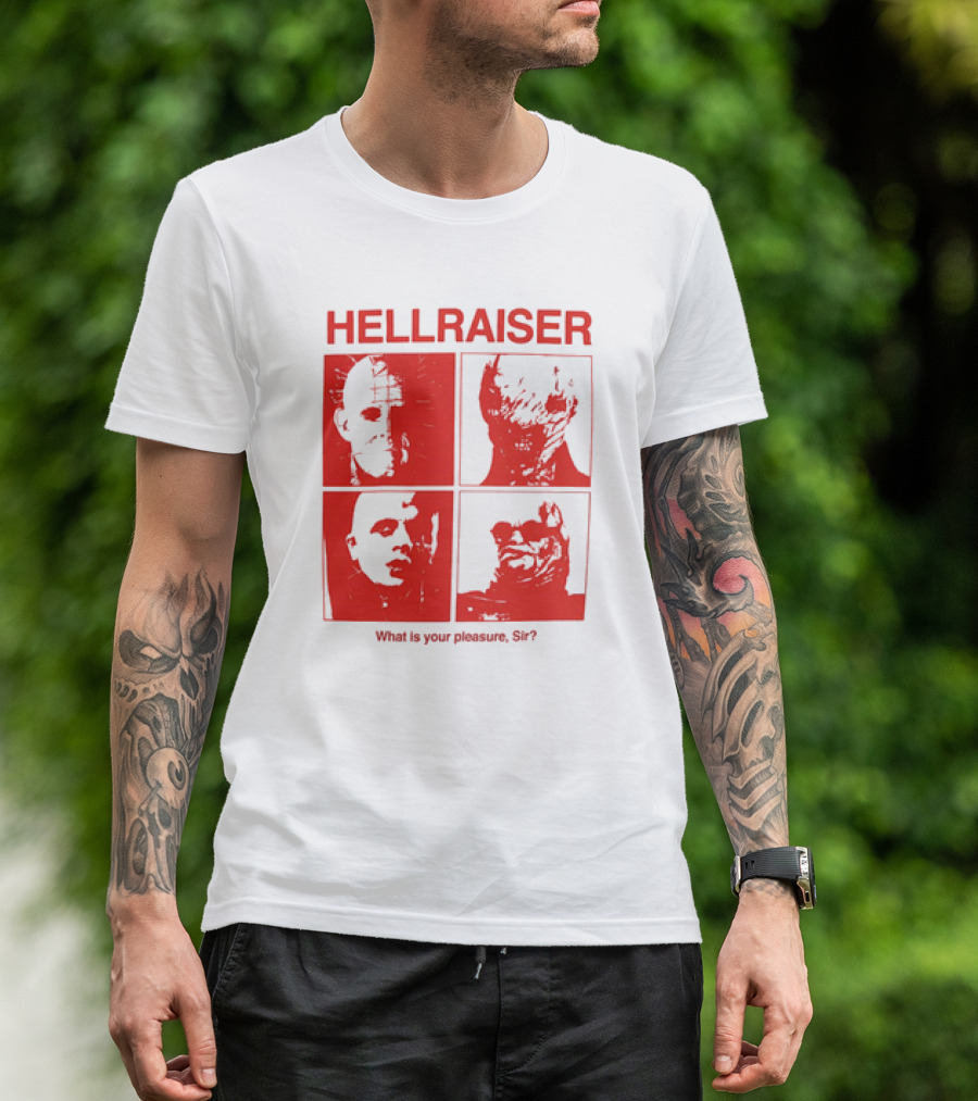 Hellraiser What Is Your Pleasure Sir Iconic Horror Faces Red T-Shirt