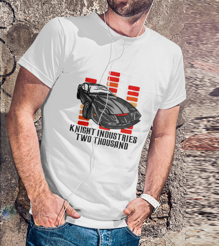 Knight Industries Two Thousand Iconic Car With Red Bar Elements T-Shirt
