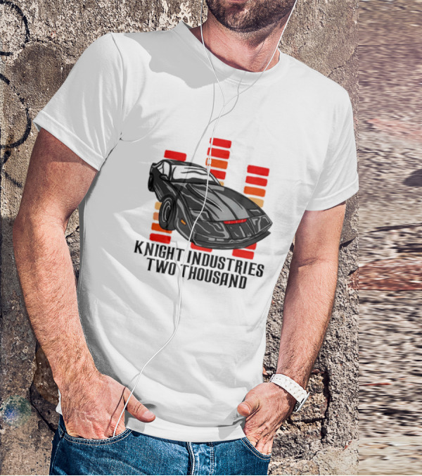 Knight Industries Two Thousand Iconic Car With Red Bar Elements T-Shirt