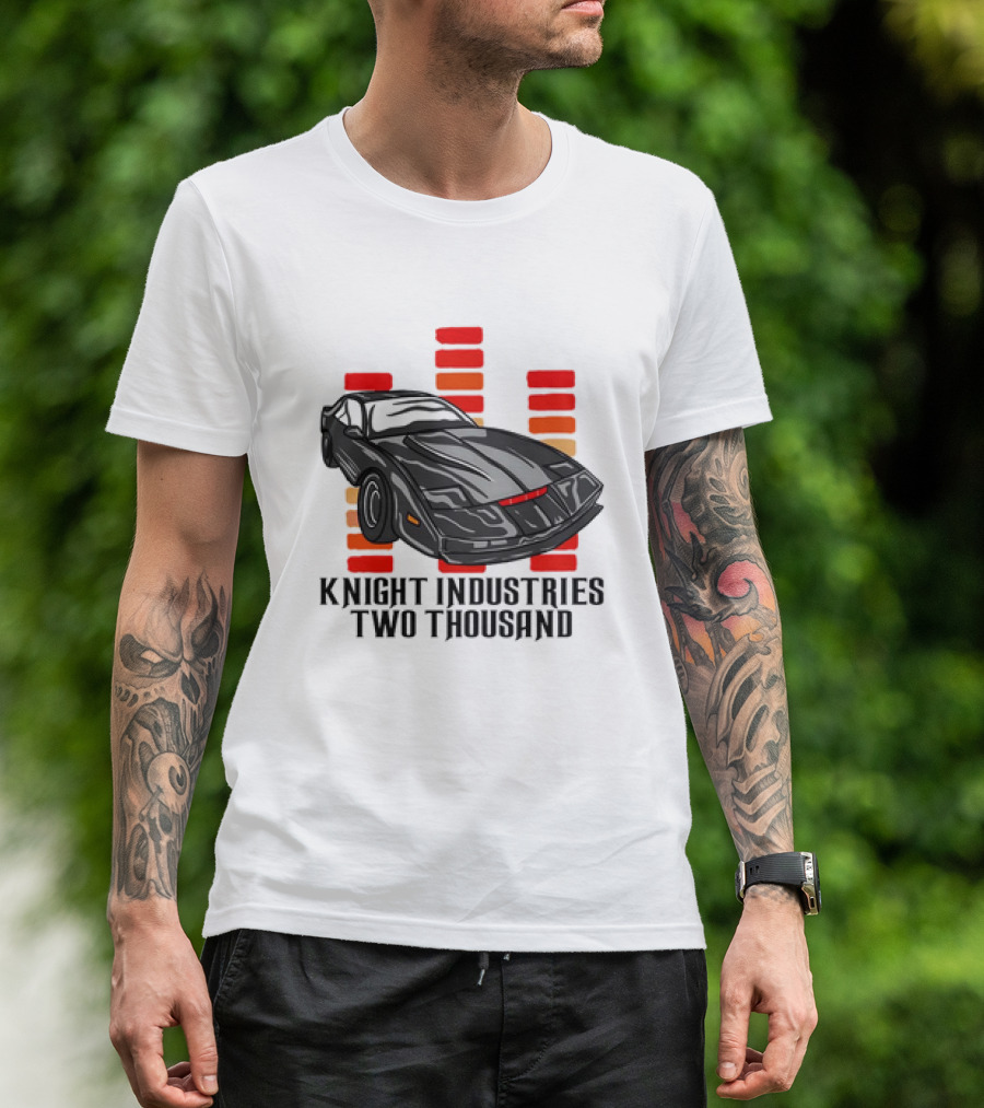 Knight Industries Two Thousand Iconic Car With Red Bar Elements T-Shirt