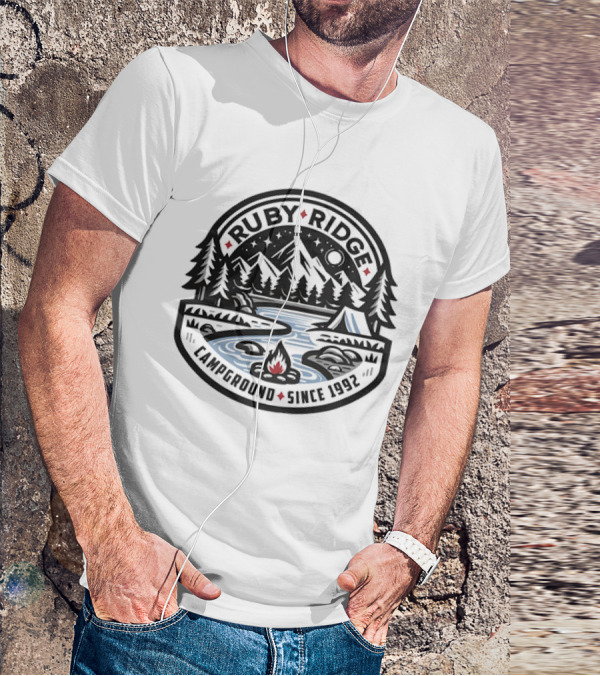 Ruby Ridge Campground Scenic Mountains And Campfire Since 1992 T-Shirt