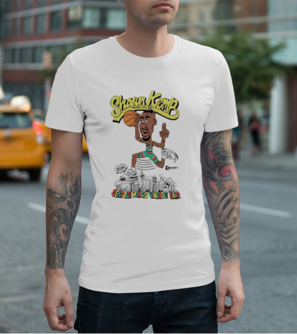 Shawn Kemp Seattle World's Vintage Fair Iconic Basketball T-Shirt
