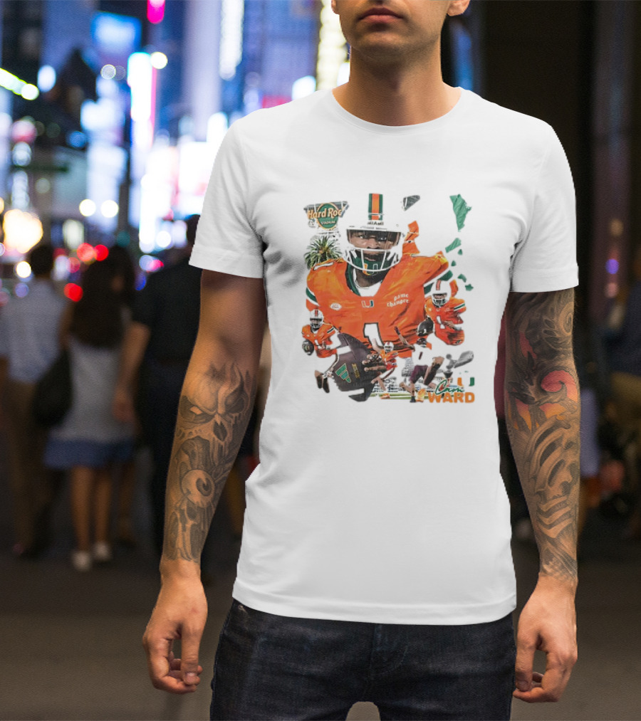 Cam Ward Miami Hurricanes Hard Rock Stadium Football T-Shirt