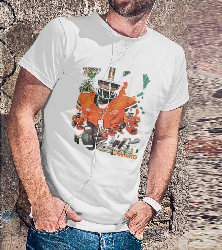 Cam Ward Miami Hurricanes Hard Rock Stadium Football T-Shirt