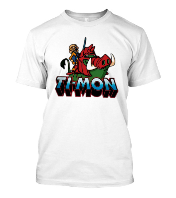 Ti-Mon Timon Riding He-Man Battle Cat Style Pumbaa T-Shirt